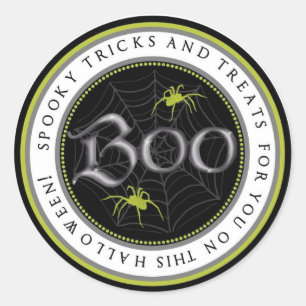 Lime Spider Web Halloween Favoriser Stickers