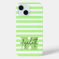 Lime Stripe Monogrammed