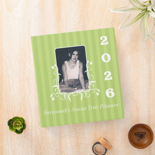 Lime Striped Senior Year Memory Your Senior Photo Binder (In Situ)