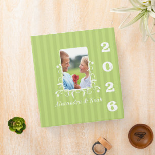 Lime Striped Your Photo on Front Scrapbook Binder