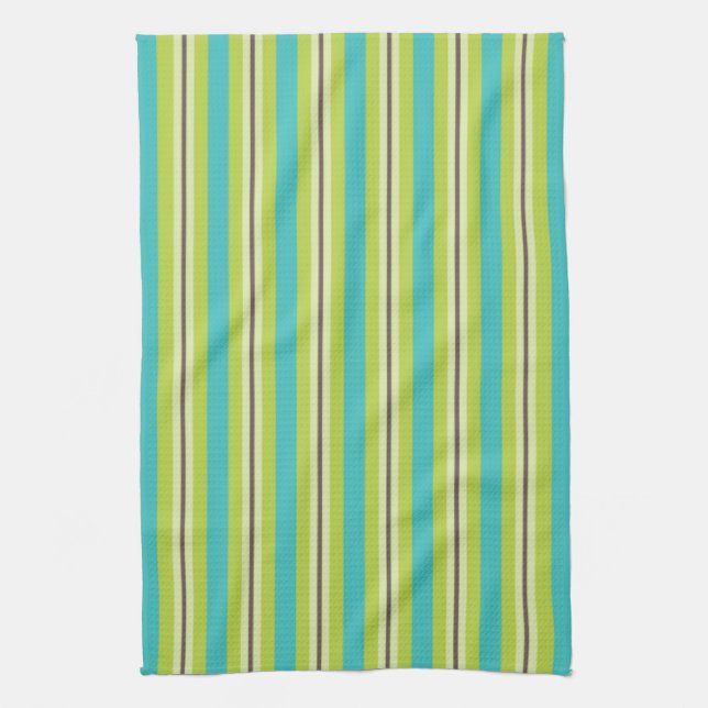 Lime Stripes Kitchen Towel (Vertical)