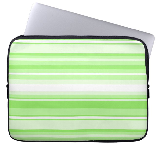 Lime stripes laptop sleeve (Front)