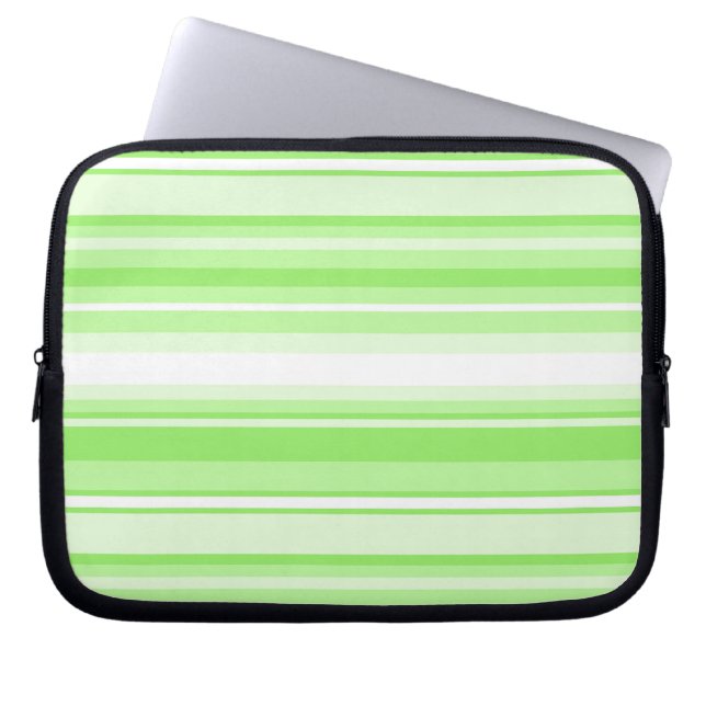 Lime stripes laptop sleeve (Front)
