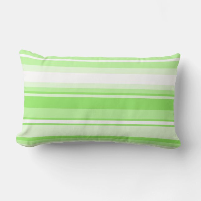 Lime stripes lumbar pillow (Front)