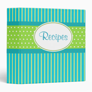 Lime Stripes Recipe Binder