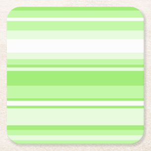 Lime stripes square paper coaster