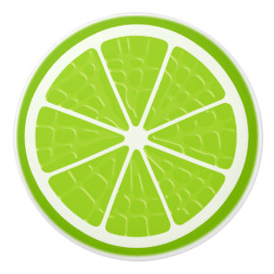 Lime Stylized Fruit Slice Ceramic Knob