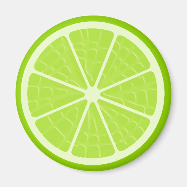 Lime Stylized Fruit Slice Magnet (Front)