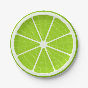 Lime Stylized Fruit Slice Paper Plate