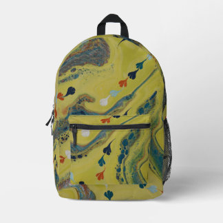 Lime Tracks Printed Backpack
