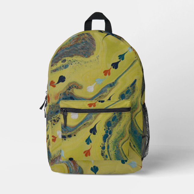 Lime Tracks Printed Backpack (Front)