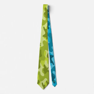 Lime Vert bleu Combo CAMO Cravate moderne