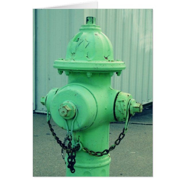 Lime Vert Fire Hydrant Blank intérieur de la carte (Devant)