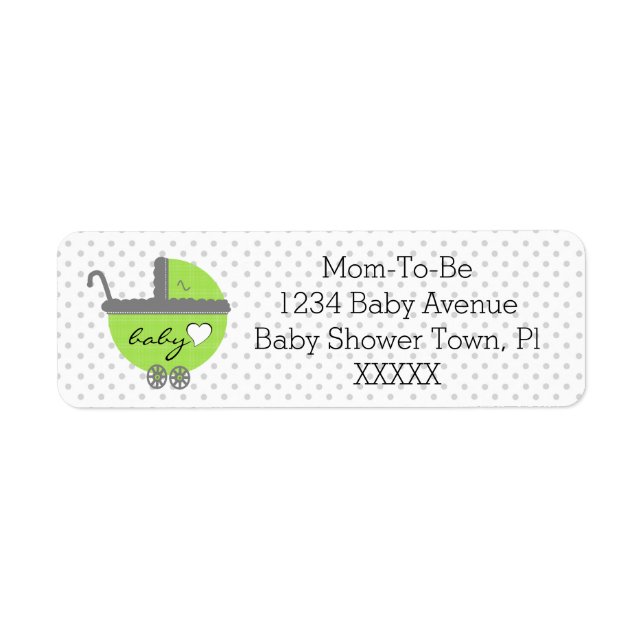 Lime Vert & Gris Pois-Baby shower (Devant)