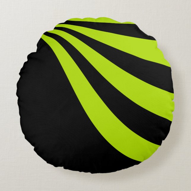 Lime Wave Round Pillow (Front)