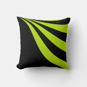 Lime Wave Throw Pillow