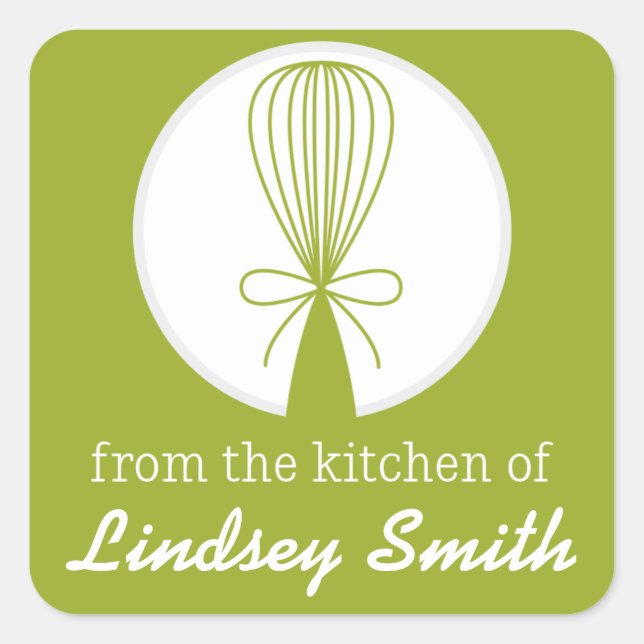 Lime Whisk Silhouette Kitchen Labels (Front)