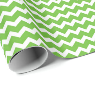 Lime White Chevron Pattern Wrapping Paper