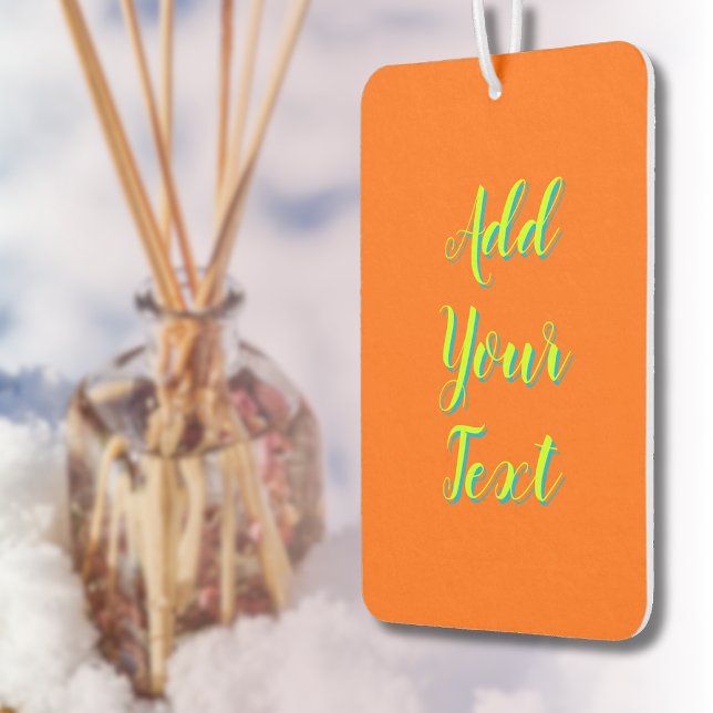 Lime Yellow 3D Azure Modern Text Funny Orange Air Freshener (Creator Uploaded)
