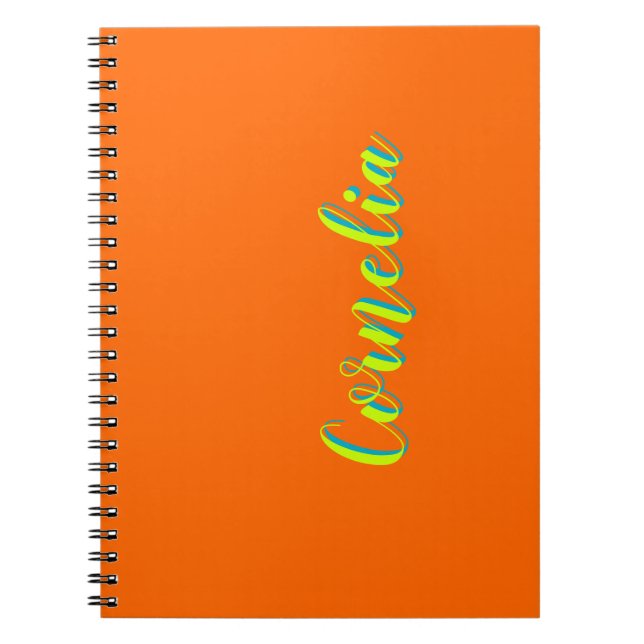 Lime Yellow 3D Spring Green Name | Funny Orange  Notebook (Front)