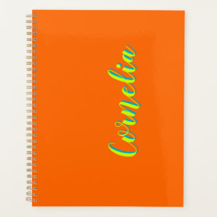 Lime Yellow 3D Spring Green Name   Funny Orange  Planner