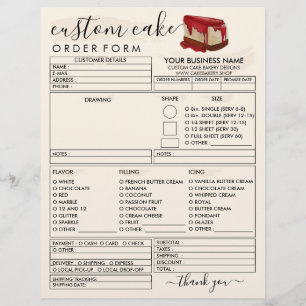 Lime Yellow Bakery Cheese Cake Order Form Flyer