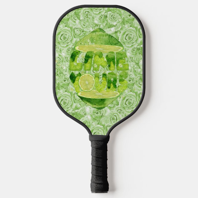 Lime Yours Pickleball Paddle (Black Handle) (Front)