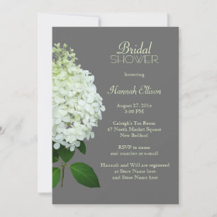 Limelight Hydrangea Grey Bridal / Wedding Shower Invitation