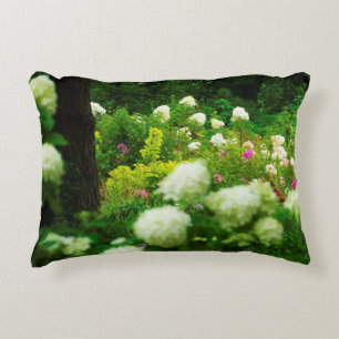 Limelight Hydrangeas in My Rubio Garden Accent Pillow