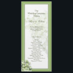 Limelight Tall Hydrangea Wedding Program Template<br><div class="desc">Green and white, tall wedding program template is easy to customize on both sides. Template text for names, place (and time, etc.) of wedding and order of ceremony are on the front, with two more template areas on the back and a place to add a thank you note. Both sides...</div>