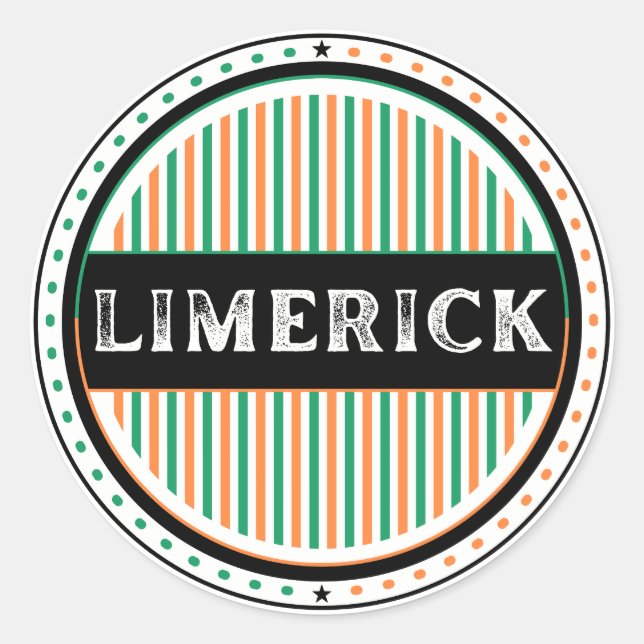 Limerick City Pride Emblem – Irish Identity Classic Round Sticker (Front)