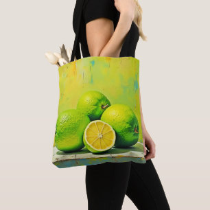 Limes' Bright Summer Pop Design Tote Bag
