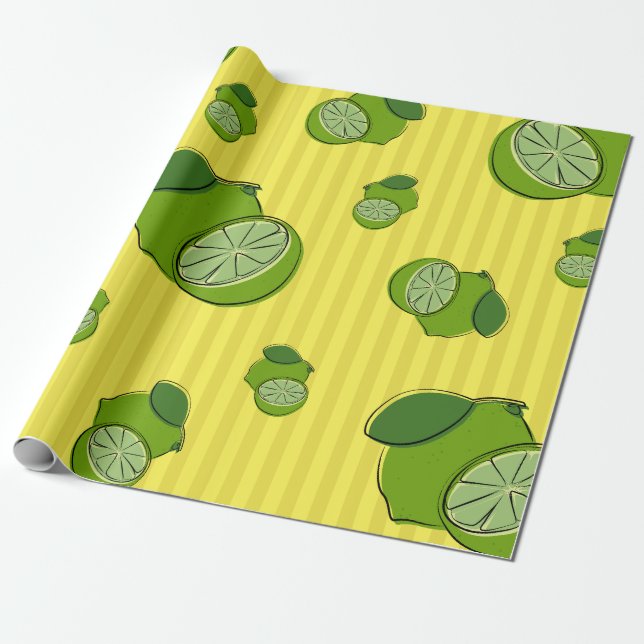 Limes Illustration Wrapping Paper (Unrolled)