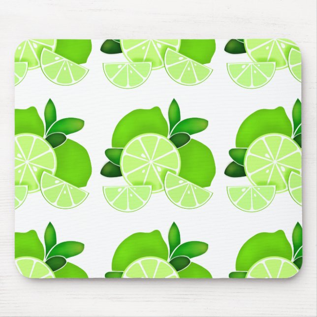 Limes  lime wedges sunny citrus pattern       mouse pad (Front)
