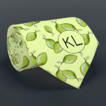 Limes Novelty Hand Painted Retro Pattern Initials Tie<br><div class="desc">This cute fruit pattern was created using my hand painted mixed media lime illustration and makes a quirky novelty design for those that don't take life, or their socks too seriously! The muted tone on tone green design gives it a slightly retro feel. Customize with your initials. Original art by...</div>