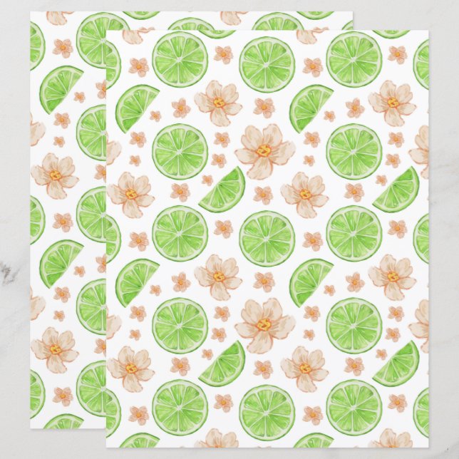 Limes Scrapbook Paper (Front/Back)