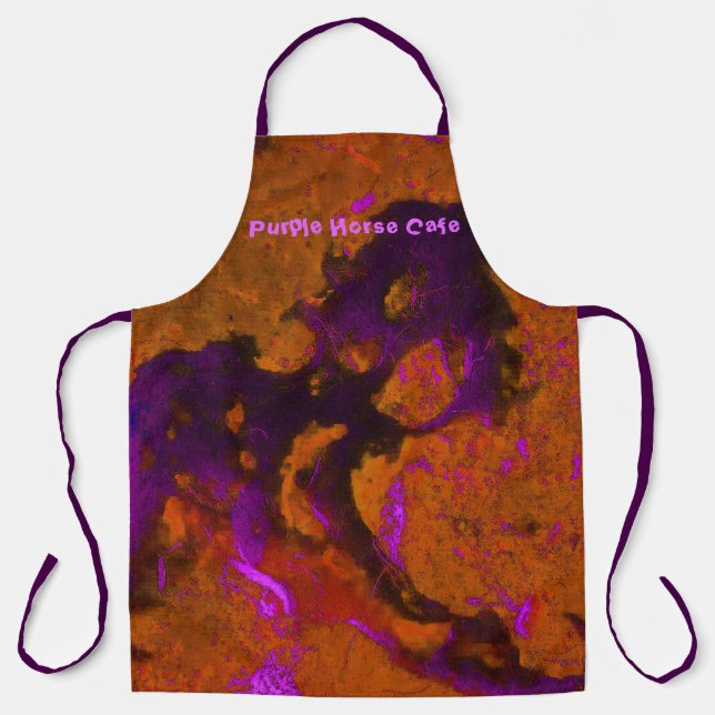 Limestone Abstract in Purples and Burnt Orange Apron (Front)