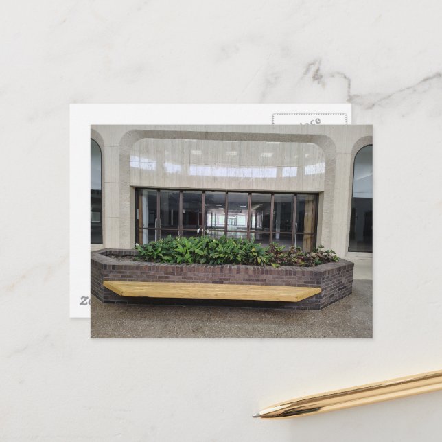 Liminal Space Nearly Abandoned Mall Plants Postcard (Front/Back In Situ)