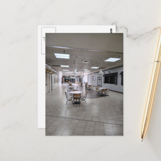 Liminal Space Nearly Abandoned Mall Postcard (Front/Back In Situ)