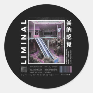 Liminal Spaces Vaporwave Aesthetic Kawaii Pastel G Classic Round Sticker