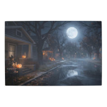 Liminal Suburb Street on Halloween Night