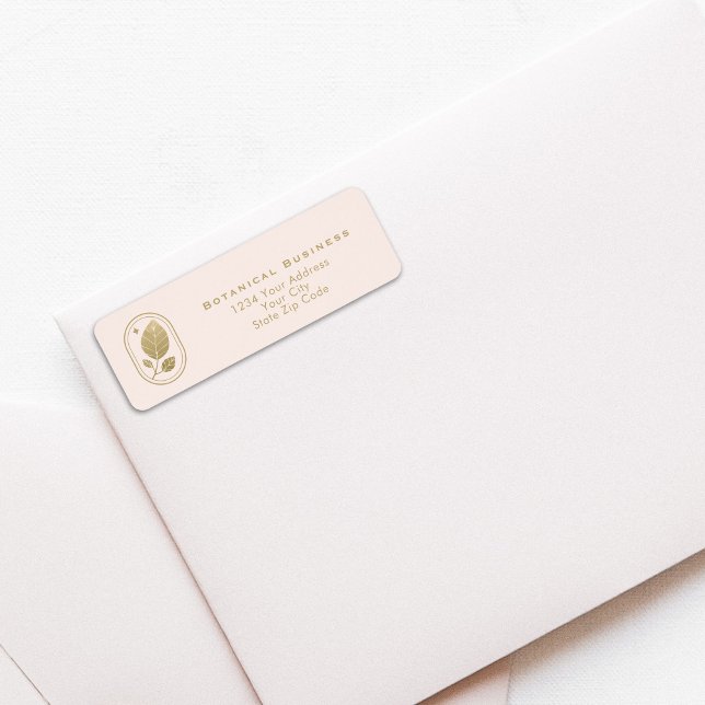 Limite de la feuille d'or Botanique Soft Pink Adre (Minimal Gold Leaf Botanical Soft Pink Address Label)