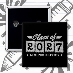Limited Edition Graduation Senior Class of 2027 2 Inch Square Button
