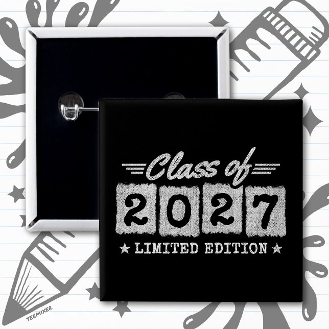 Limited Edition Graduation Senior Class of 2027 2 Inch Square Button (Creator Uploaded)