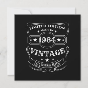 Limited Edition Made In 1984 Vintage Birthday Gift Invitation