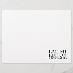 Limited Edition Personality Sarcastic Typography Letterhead
