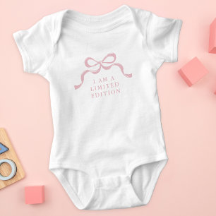 Limited Edition Pink Retro Modern Girl Bows Baby Bodysuit