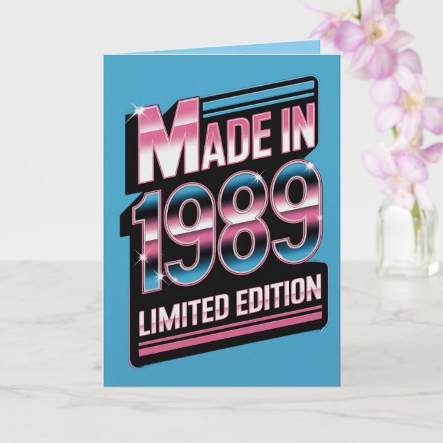 Limited Edition Retro 1989 Birthday Card (Orchid)