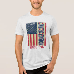 Limited Edition Since 1776 Vintage Patriotic Flag Tri-Blend Shirt