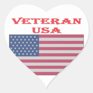 Limited Edition Veteran USA - SELLING OUT FAST!! Heart Sticker